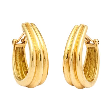 hermes gold hoop earrings|hermes gold earrings.